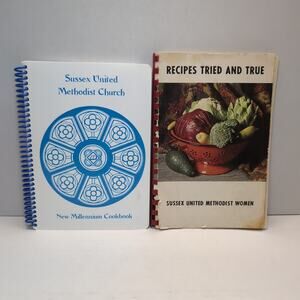 Lot of 2 Sussex United Methodist Church Community Cookbook NJ New Jersey